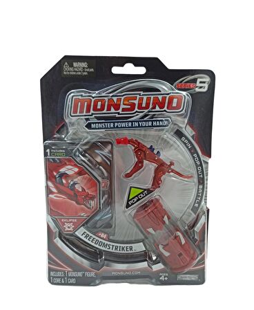 Monsuno Freedomstriker 1 Tüp 1 Kart 1 Figür Lisanslı Monsuno Oyuncakları